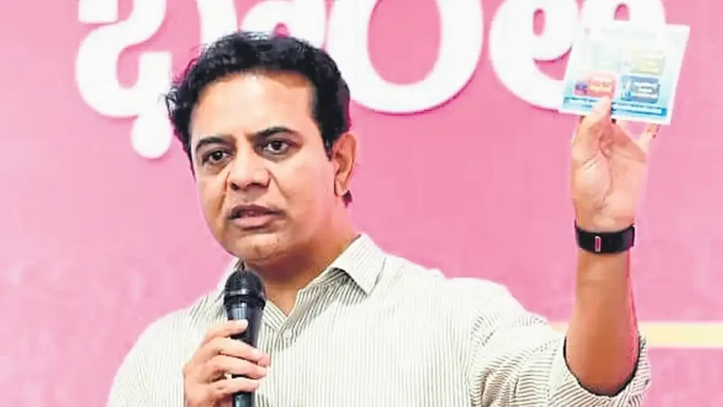 BRS working president KTR launches 'Debt Card' campaign against Telangana Congress government in 2025, criticizing CM Revanth Reddy on governance, fertiliser shortage, and Future City plans