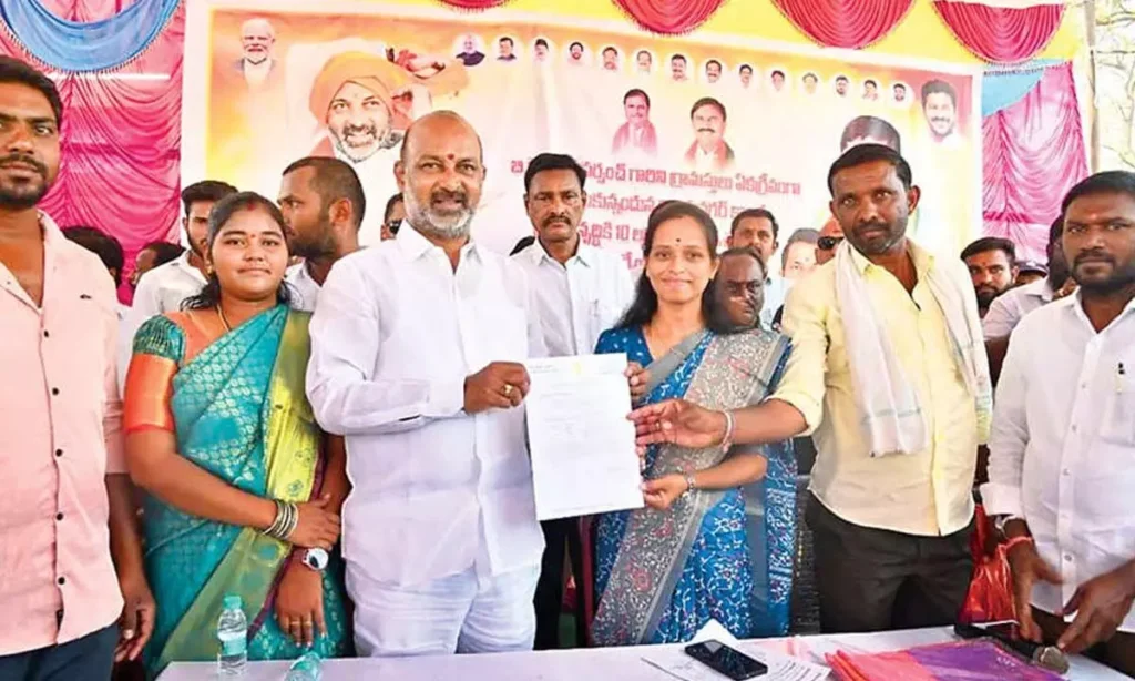Bandi Sanjay Kumar releasing Rs 10 lakh to Karimnagar gram panchayats 2026