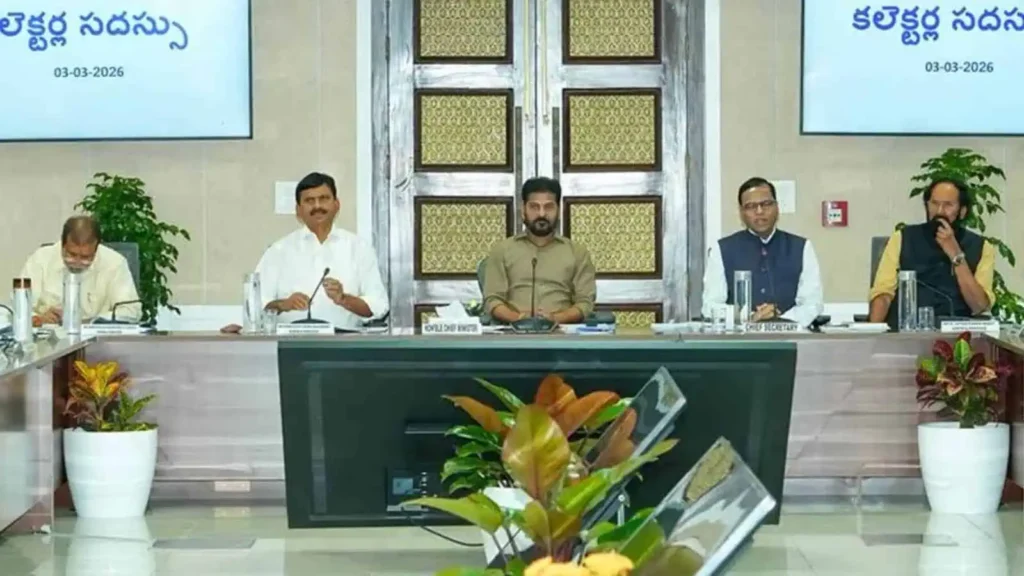 Revanth Reddy mid day meal schools Telangana collectors meeting 99 day action plan 2026