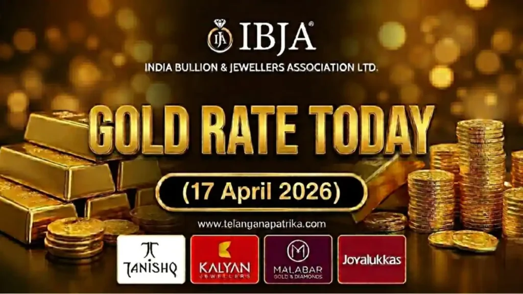 Gold Rate Today - Gold rate chart in Hyderabad jewelry store on 17 April 2026