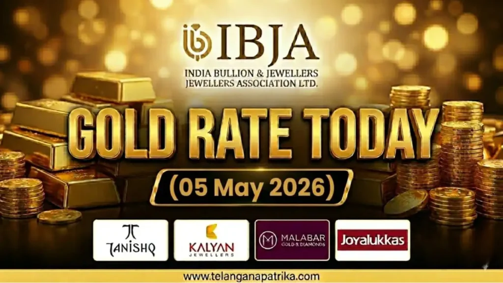 Gold Rate Today - Gold rate chart in Hyderabad jewelry store on 05 may 2026