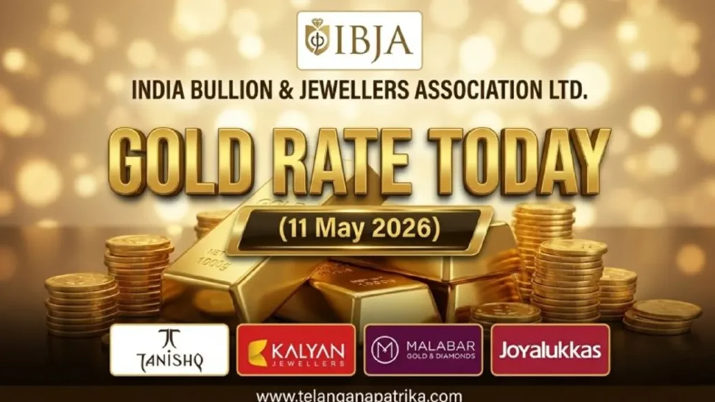 Gold Rate Today - Gold rate chart in Hyderabad jewelry store on 11 may 2026