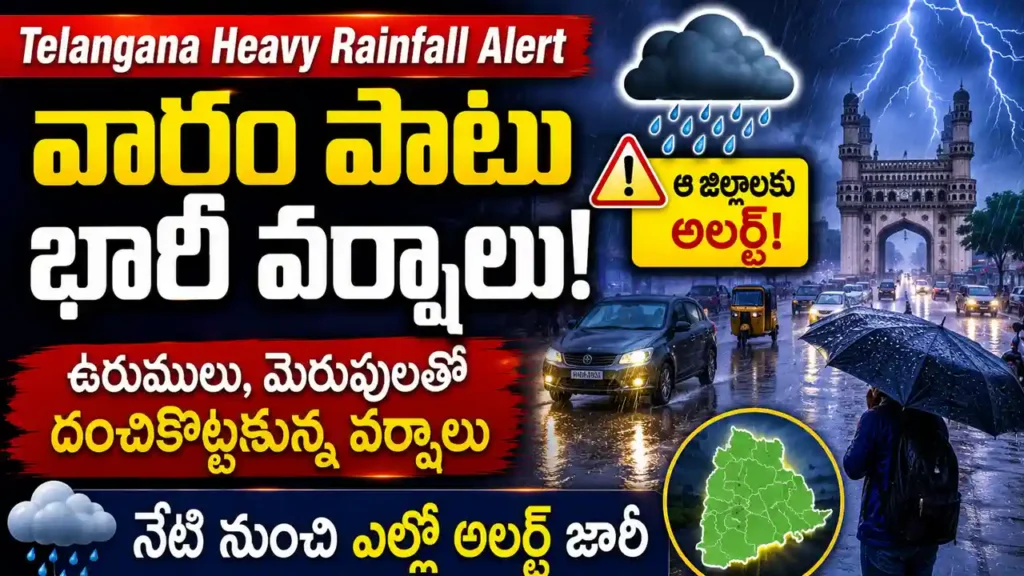 Telangana Heavy Rainfall Alert issued by IMD 