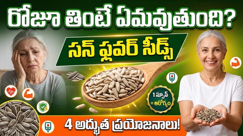 Sunflower seeds daily benefits – vitamin E, magnesium, protein for heart health, immunity, and blood sugar control.