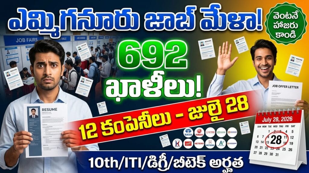 emmiganur job mela 2026 – emmiganur government junior college job fair 692 vacancies 12 companies 10th iti degree eligible